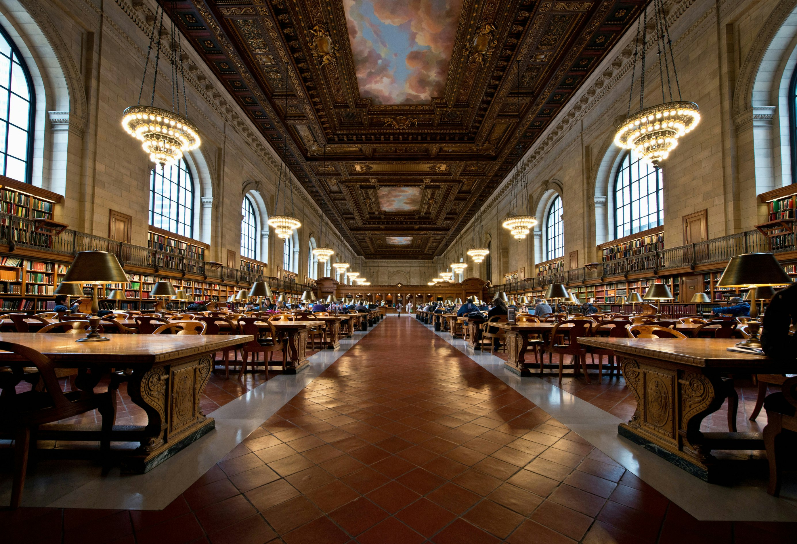 Interior of New York Public Library, Manhattan, New York City, USA