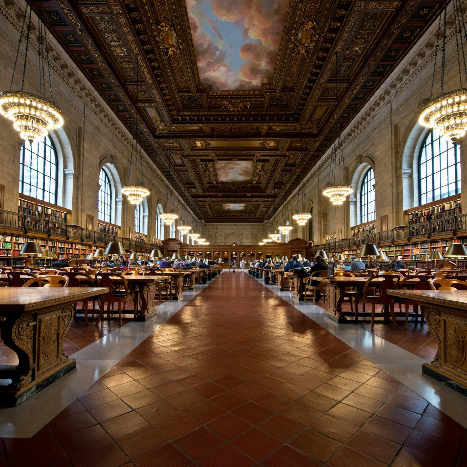 Interior of New York Public Library, Manhattan, New York City, USA