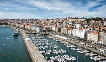 Aerial view of the harbor Santander