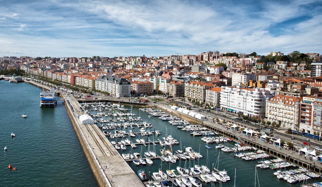Aerial view of the harbor Santander