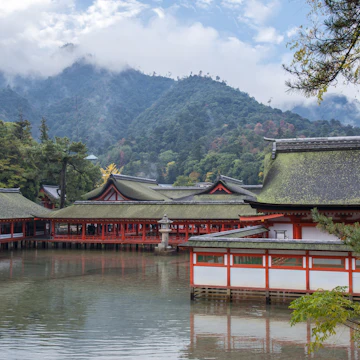 Japan, Chugoku Region, Hiroshima Prefecture, Miyajima, View of Itsukushima Shrine in autumn. (Photo by: JTB/UIG via Getty Images) (Photo by: JTB Photo/UIG via Getty Images)