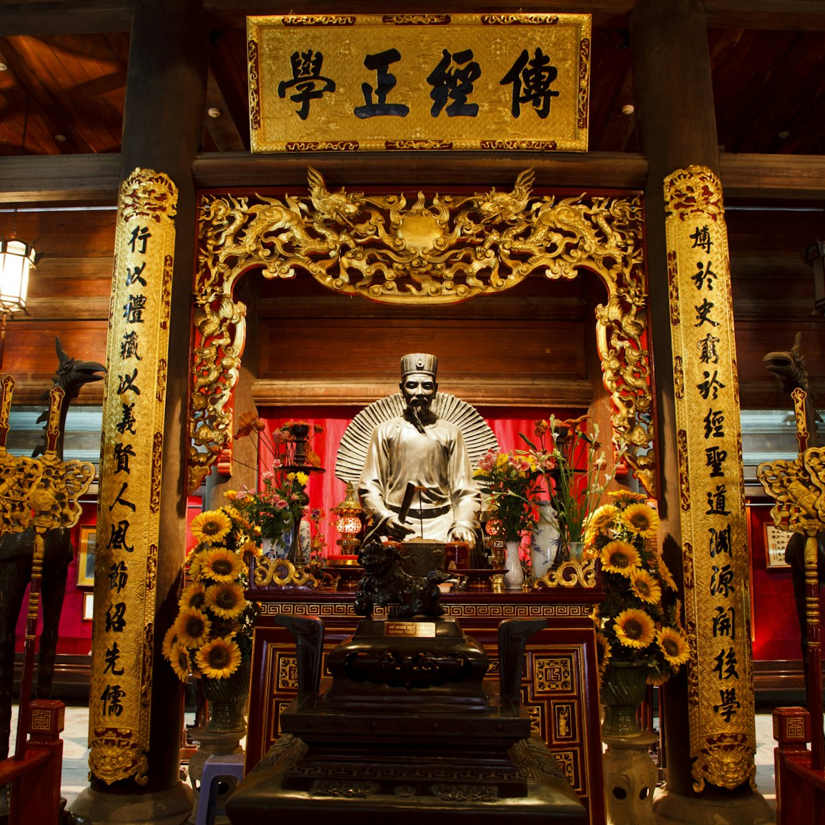 Interior of the Temple of Literature, known locally as Van Mieu, home to the shrine to Confucius named Van Mieu.