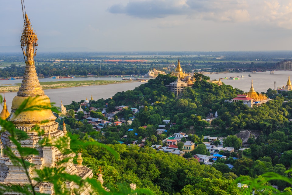 Sagaing hill , Sagaing City, The Old City of Religion and Culture Outside Mandalay, Myanmar; Shutterstock ID 504474529; Your name (First / Last): Laura Crawford; GL account no.: 65050; Netsuite department name: Online Editorial; Full Product or Project name including edition: Myanmar website highlight image BiT