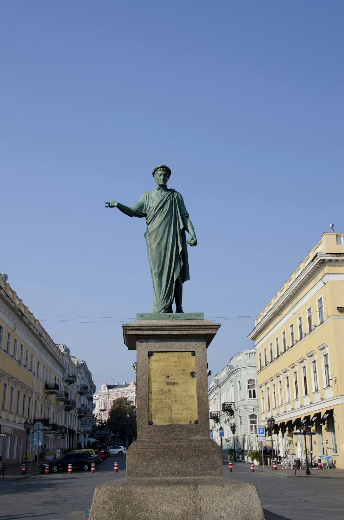 Ukraine, Odessa. Primorsky Boulevard, statue of Duke de Richelieu.