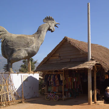 Lang Dinh An village known as the Chicken Village of Koho weavers, Central Highlands, Lam Dong Province, Vietnam