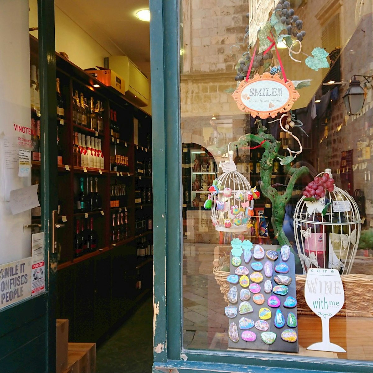 Entrance to Vina Miličić wine shop