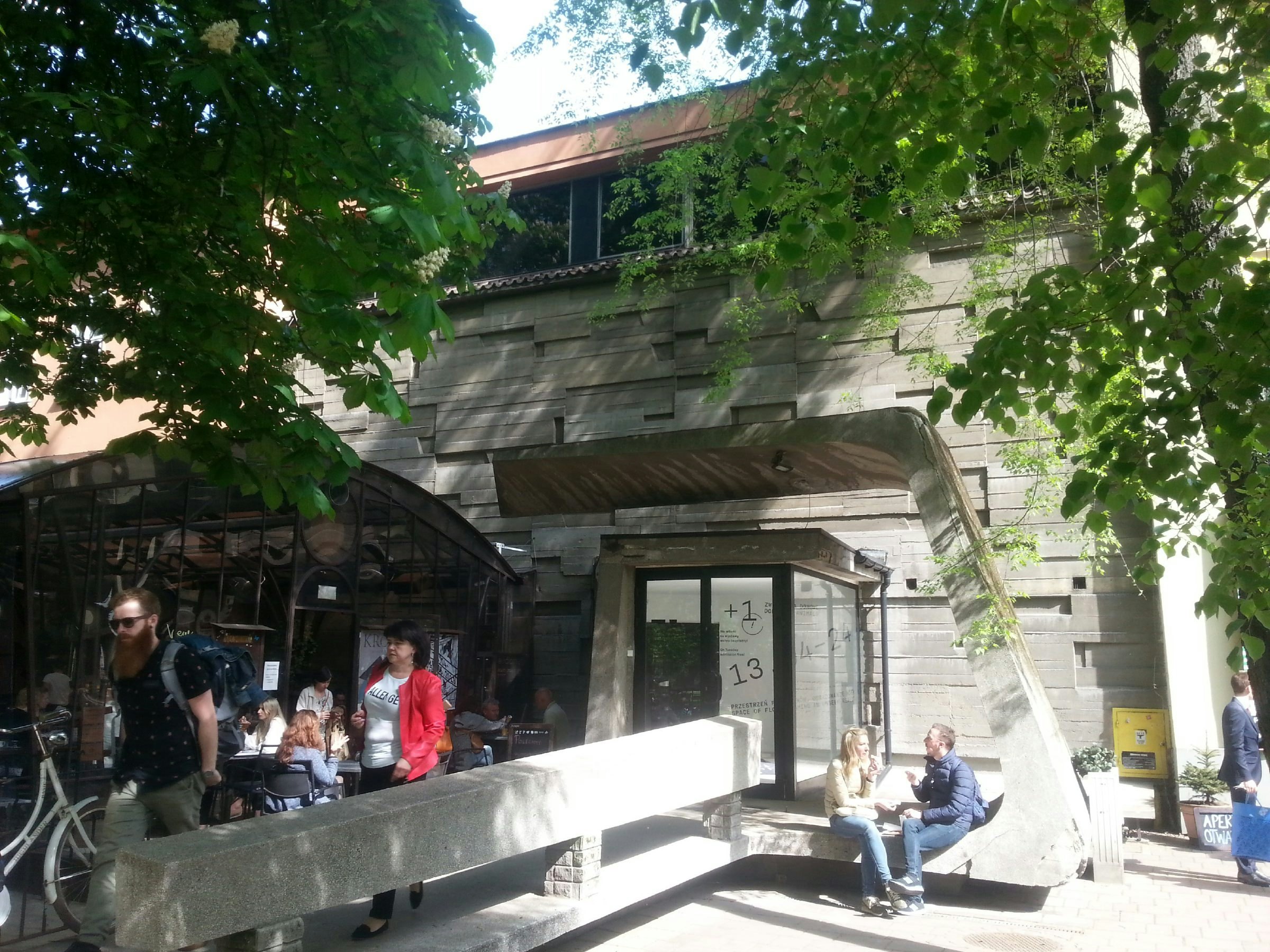 Bunkier Sztuki "art bunker" is nestled in the Planty Park