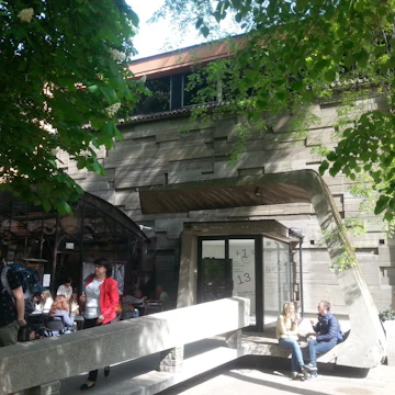 Bunkier Sztuki "art bunker" is nestled in the Planty Park