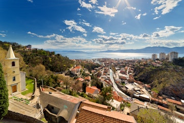 Downtown Rijeka from Trsat Castle, Croatia