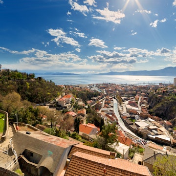 Downtown Rijeka from Trsat Castle, Croatia