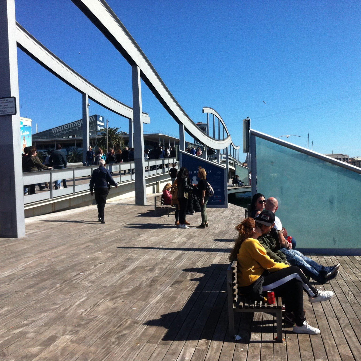Close up of beginning of Rambla de Mar