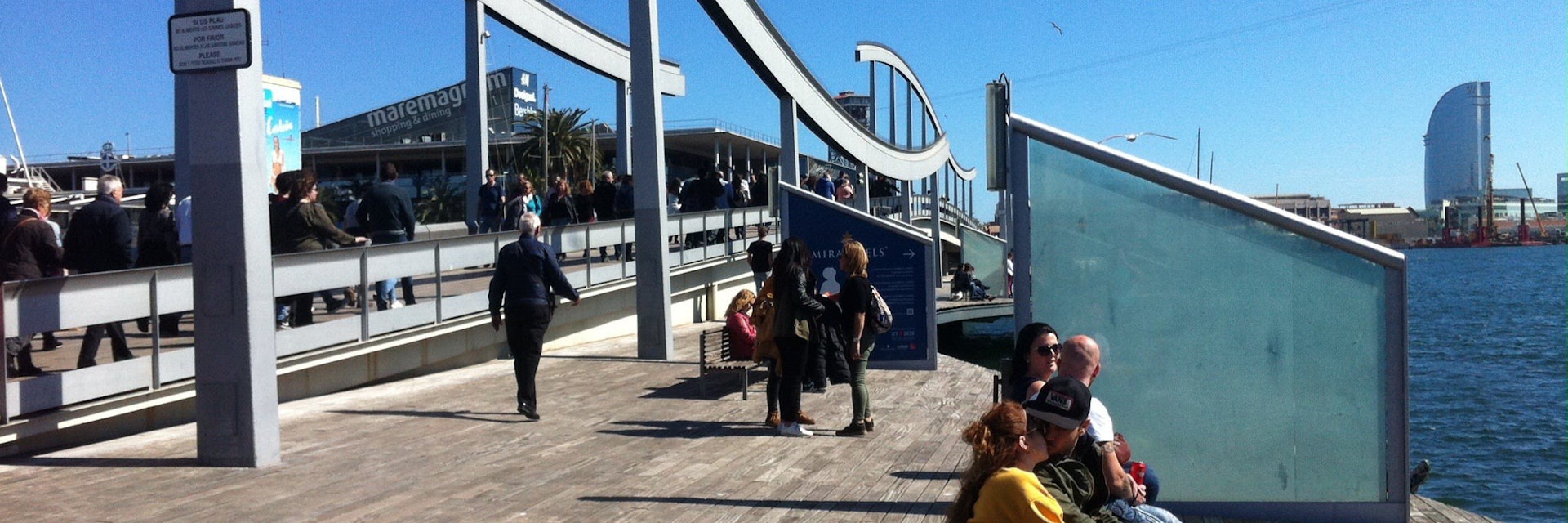 Close up of beginning of Rambla de Mar