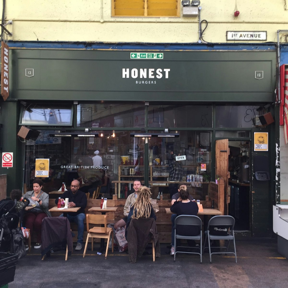The exterior of Honest Burgers in Brixton