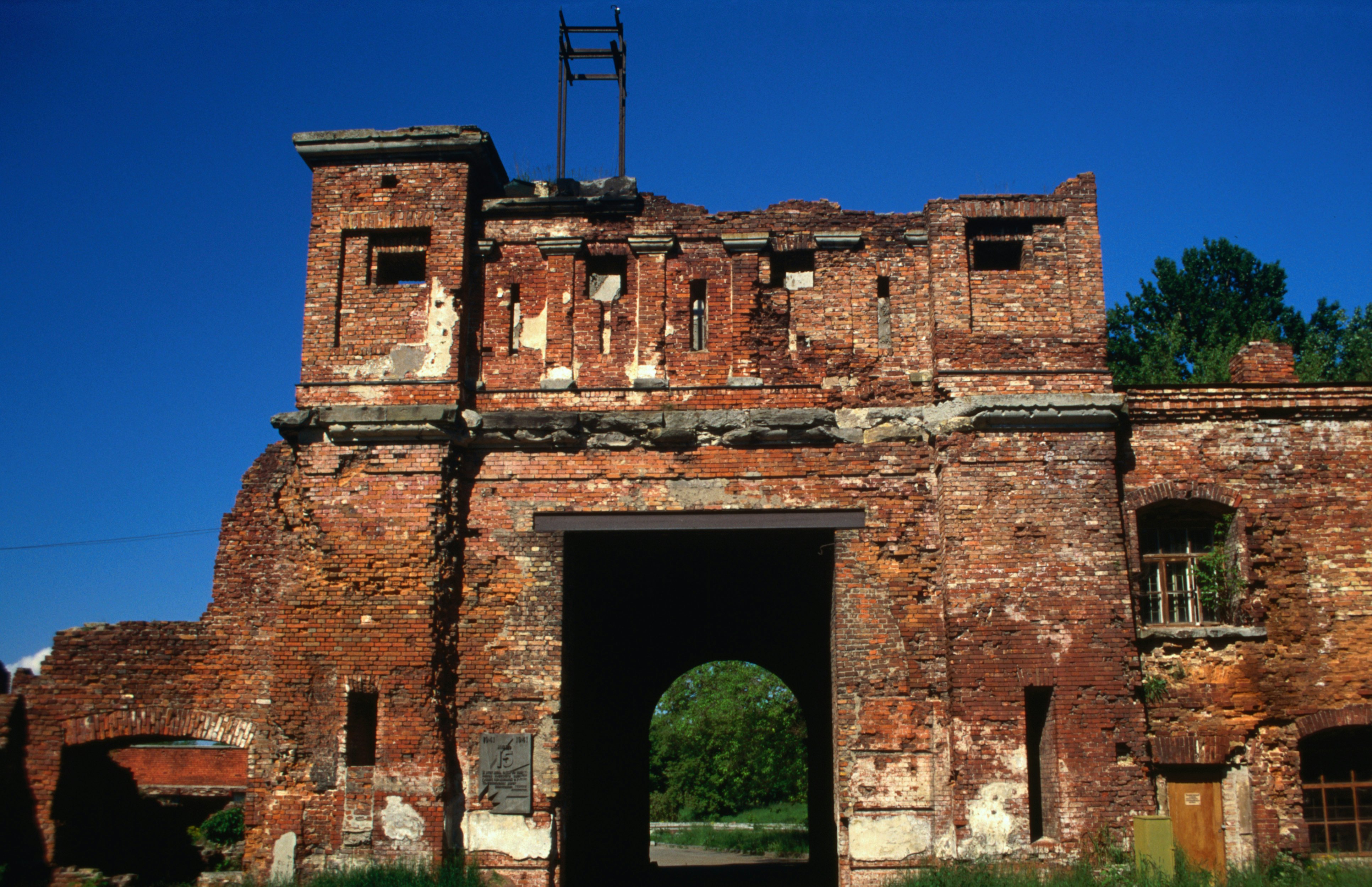 Battle scarred gate in Brest Fortress.