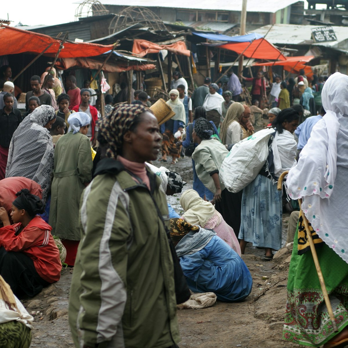 Shoppers in Merkato (market).