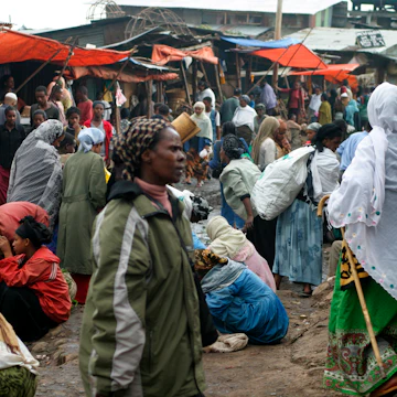 Shoppers in Merkato (market).