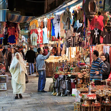 Souq of medina at night