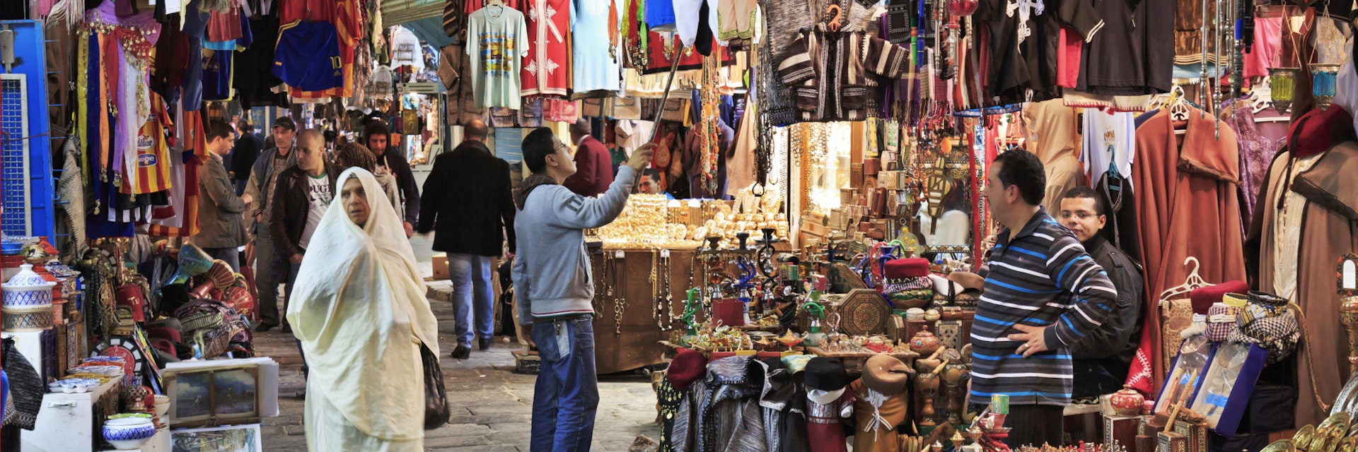 Souq of medina at night