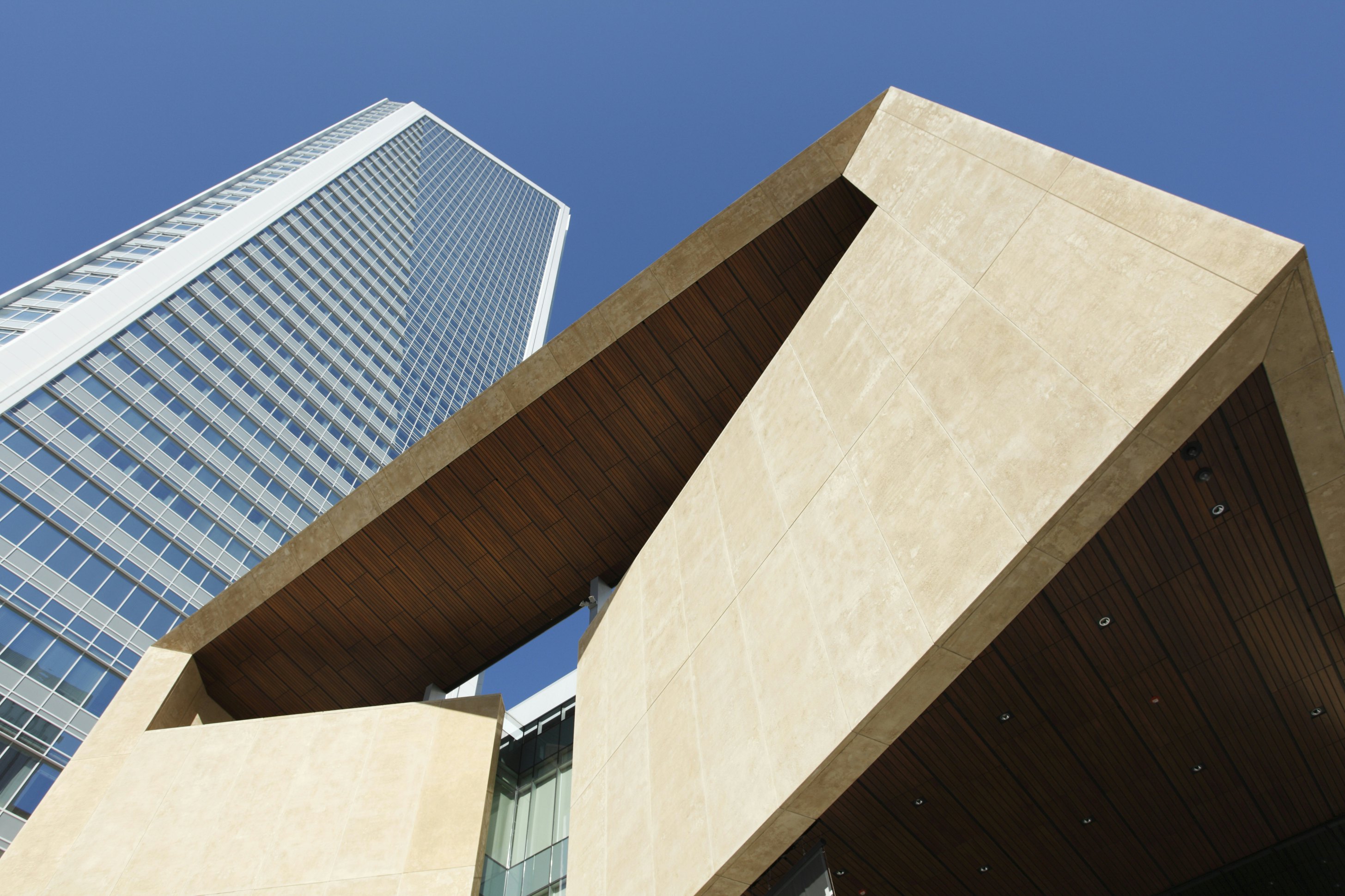 Contemporary architecture juxtaposed in Charlotte, North Carolina