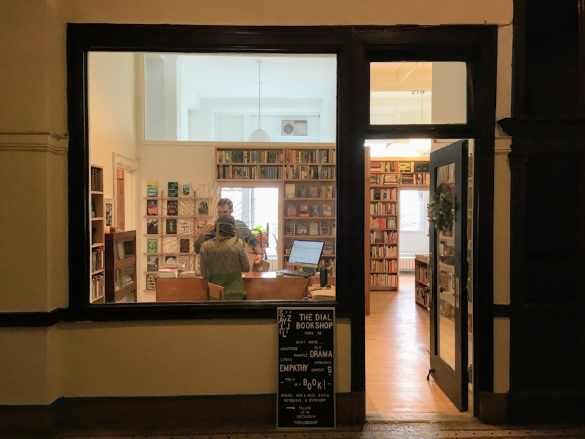 The Dial Bookshop takes its name from a prominent literary magazine that was once housed in the same building.