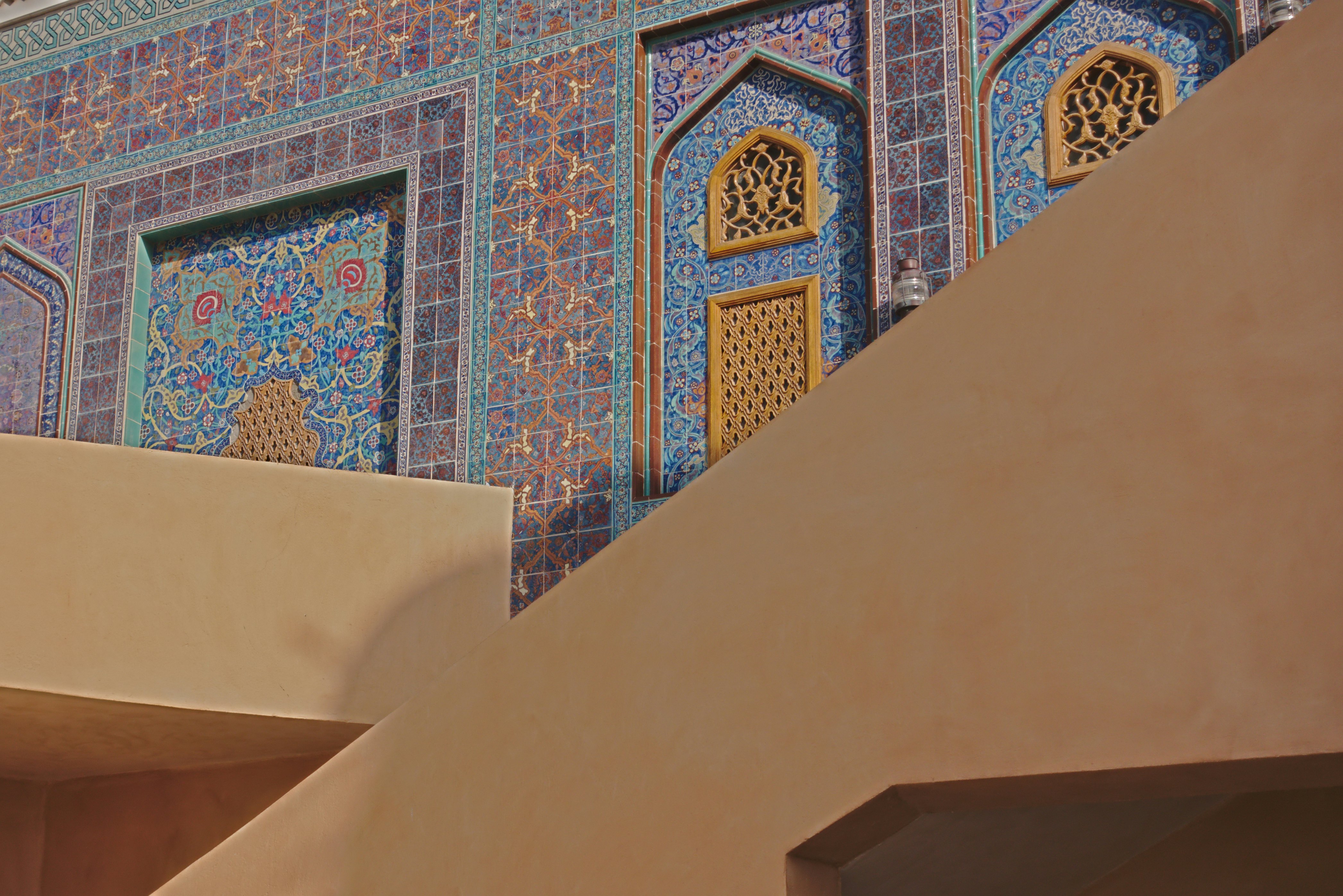 The Masjid Mosque in Katara cultural Village, Doha Qatar. Details of the exterior.