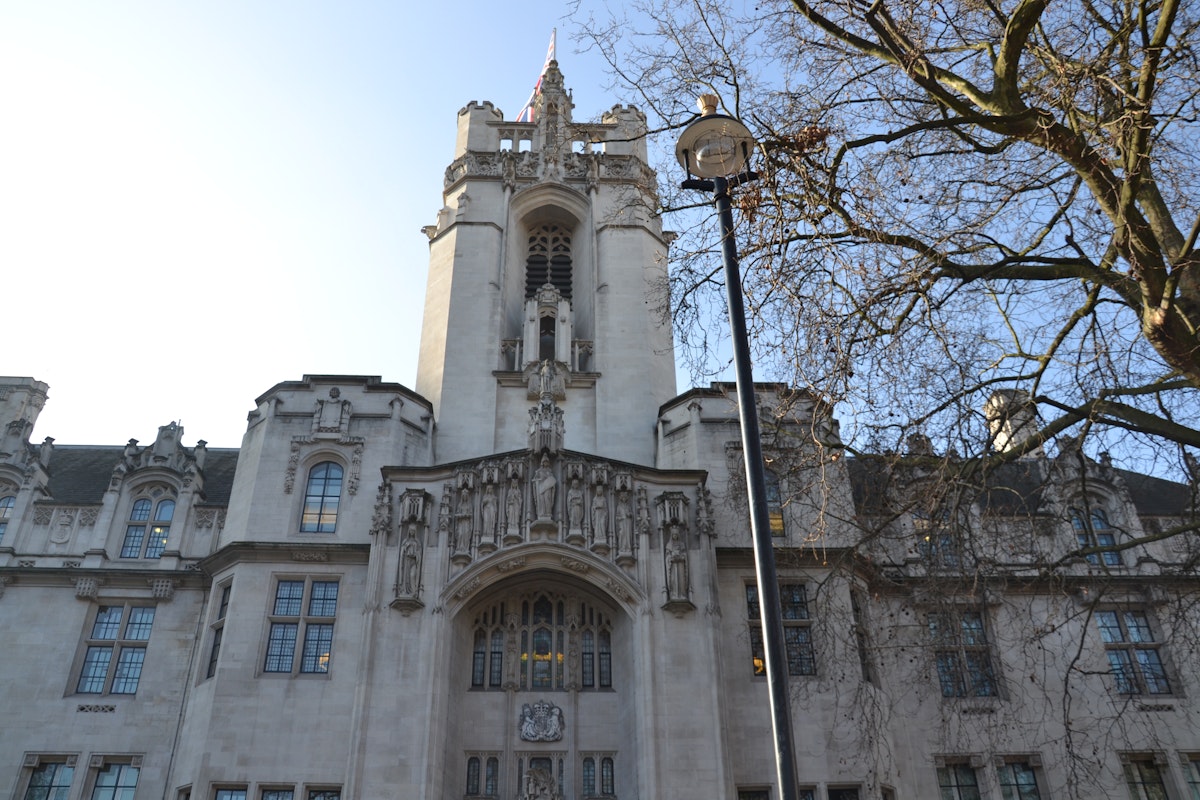 The Supreme Court, located on Parliament Square, opposite Westminster Abbey, is the highest court in the land
