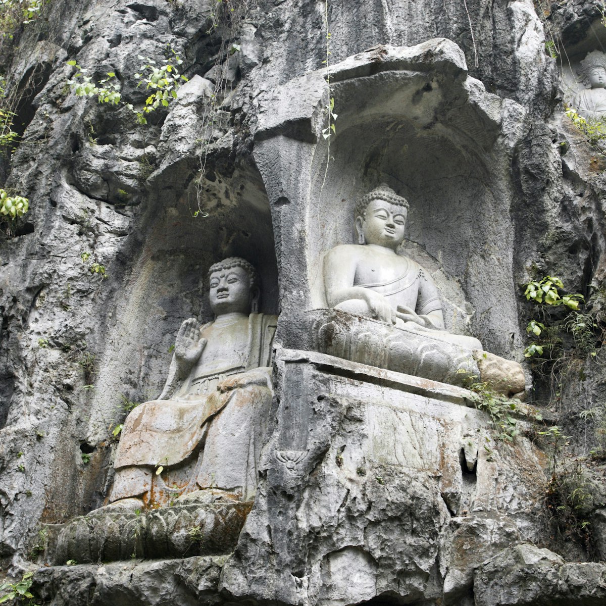 China, Zhejiang province, Hangzhou, Lingyin temple, statues of Buddha