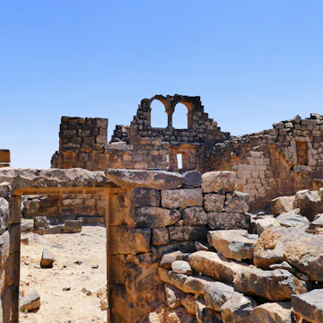 Scenic View Ancient Byzantine and Early Islamic Town Ruins of Umm el-Jimal in Northern Jordan; Shutterstock ID 555164446; Your name (First / Last): Lauren Keith; GL account no.: 65050; Netsuite department name: Content Asset; Full Product or Project name including edition: Jordan 2017