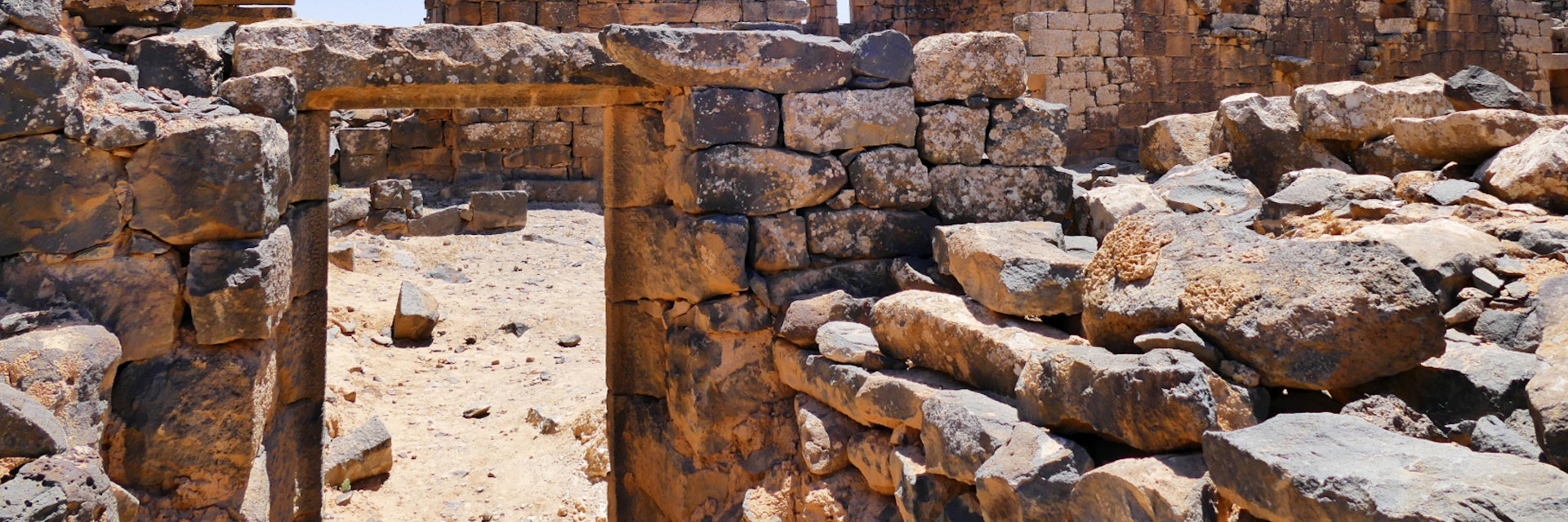 Scenic View Ancient Byzantine and Early Islamic Town Ruins of Umm el-Jimal in Northern Jordan; Shutterstock ID 555164446; Your name (First / Last): Lauren Keith; GL account no.: 65050; Netsuite department name: Content Asset; Full Product or Project name including edition: Jordan 2017