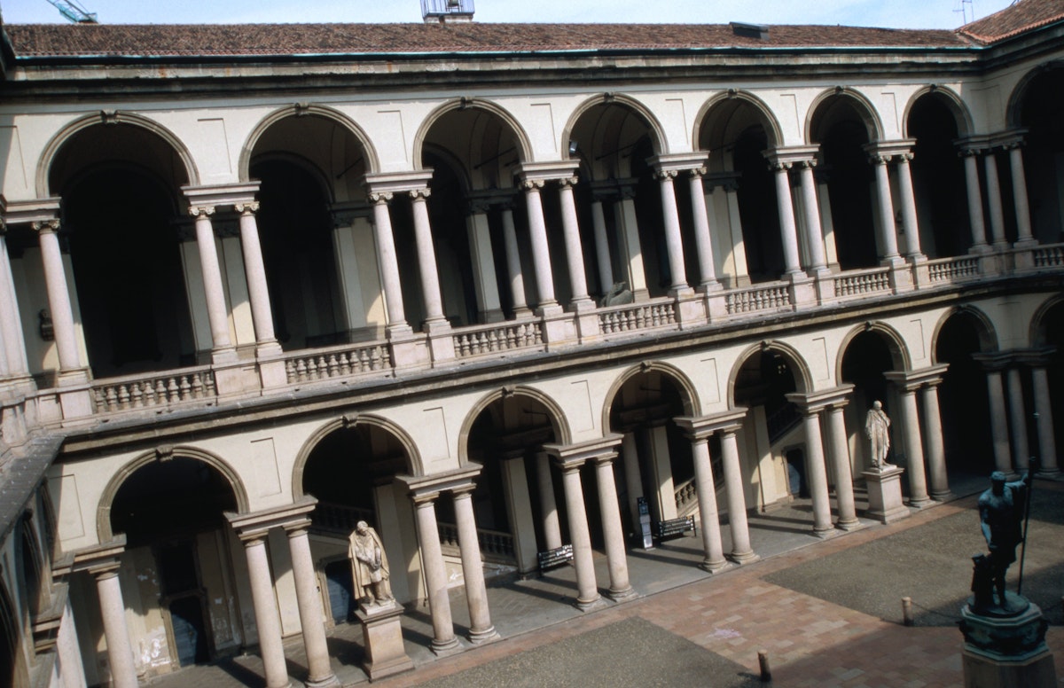 Courtyard of Pinacoteca di Brera.