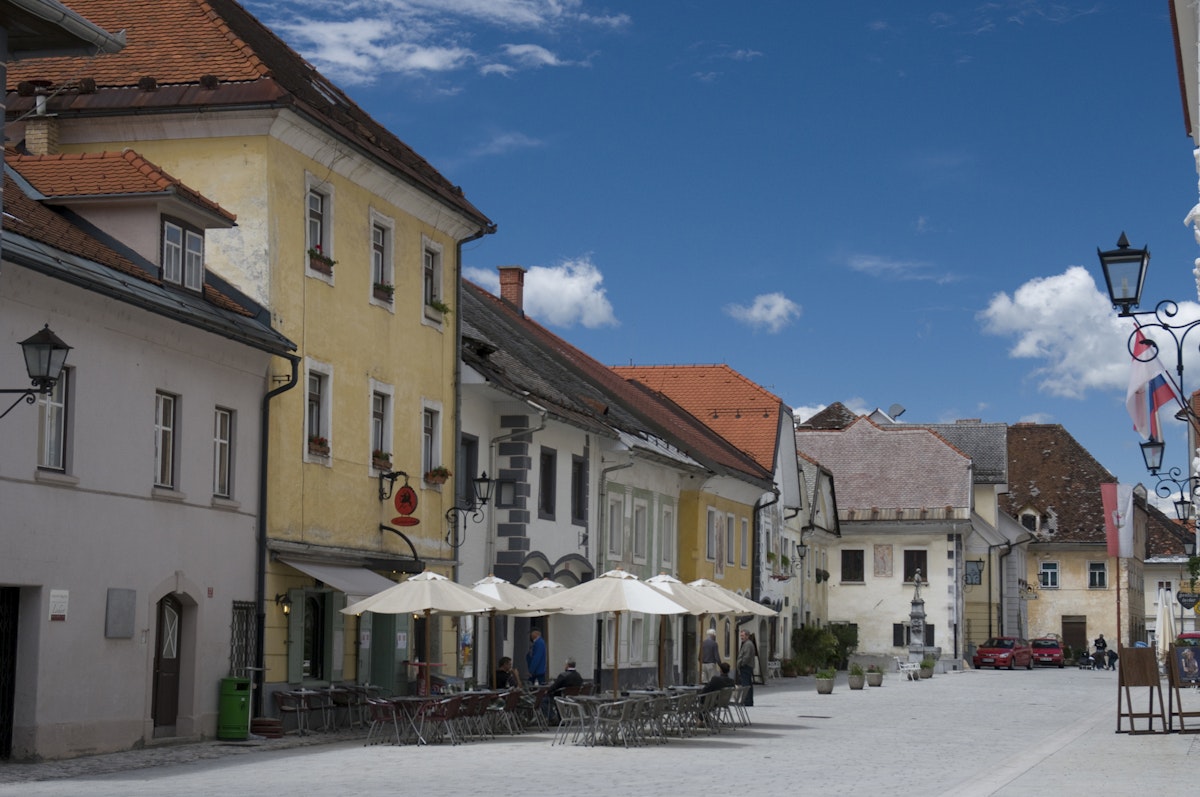 Main square of Radovljica, Bled, Slovenia.