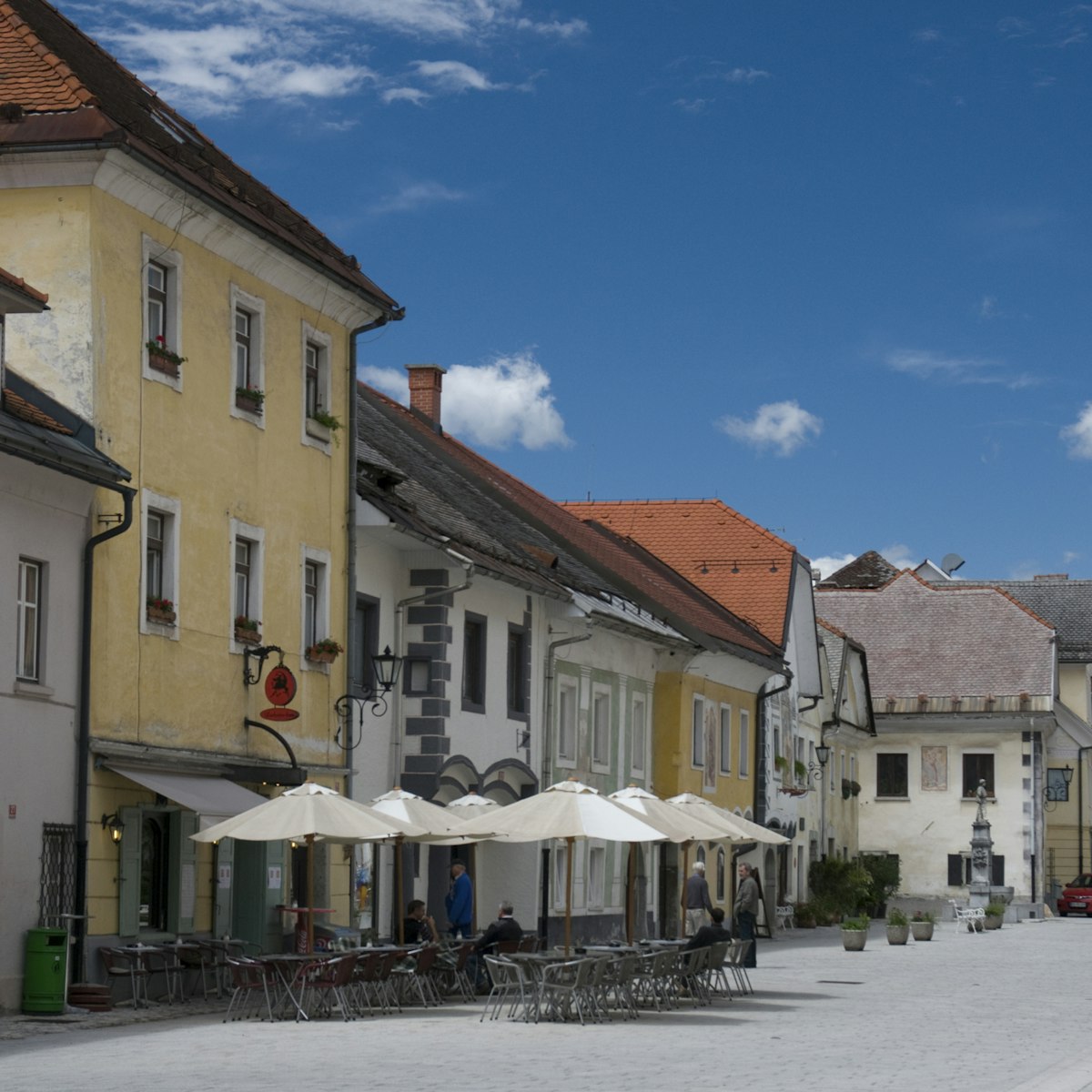 Main square of Radovljica, Bled, Slovenia.