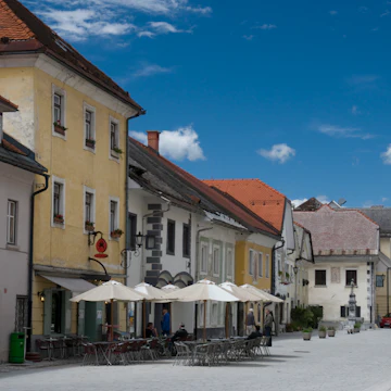 Main square of Radovljica, Bled, Slovenia.