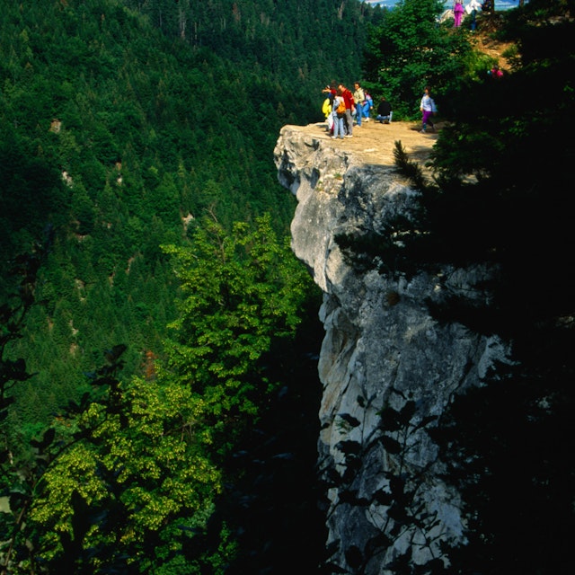 Taking in the lovely view from Tomasovsky lookout in Slovensky Raj, The Slovak Paradise National Park ( Narodni park Slovensky raj ).