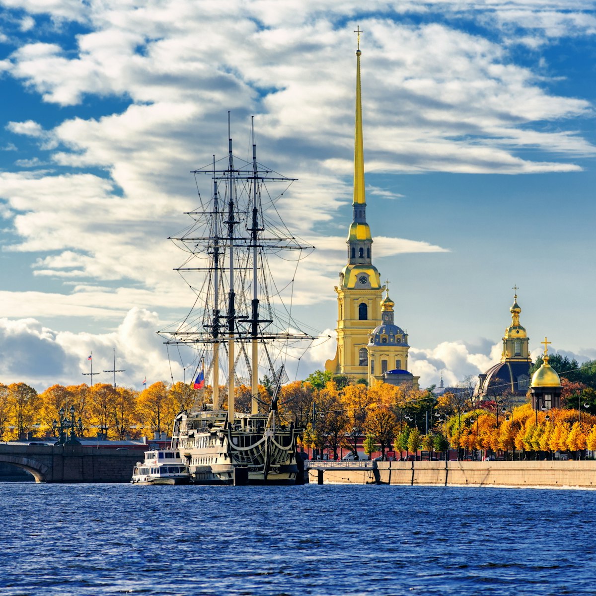 St Petersburg, Russia. Sailing ship anchored by the Peter and Paul Fortress.; Shutterstock ID 161765633; Your name (First / Last): Brana V; GL account no.: 65050; Netsuite department name: Online Editorial; Full Product or Project name including edition: destination page images