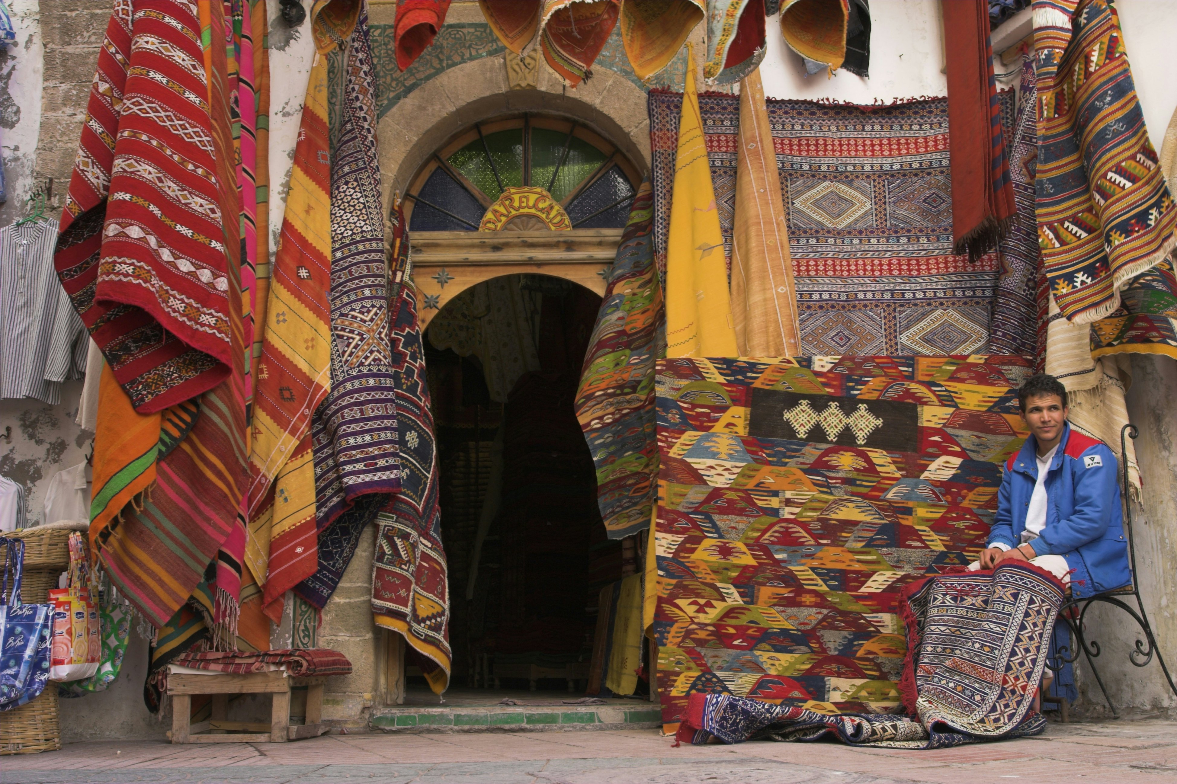 Morocco, Essaouira, Medina, Carpet shops