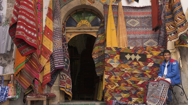 Morocco, Essaouira, Medina, Carpet shops