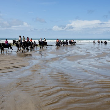 Horseriding on Druidstone beach.