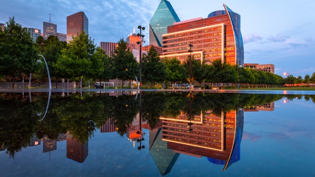 Reflection, Klyde Warren Park, Dallas, Texas, America
