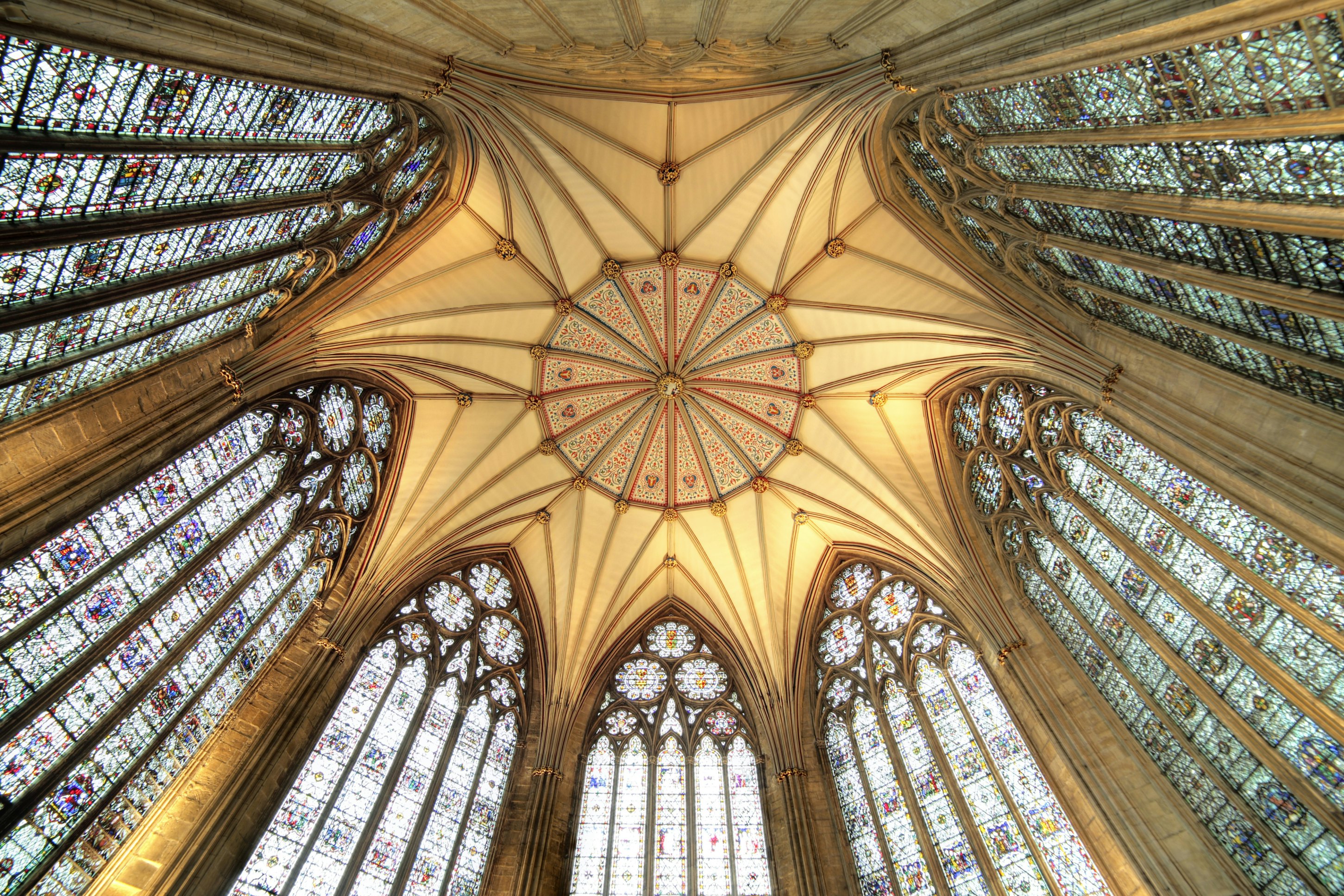 UK, England, North Yorkshire, York, York Minster, ceiling of chapter house