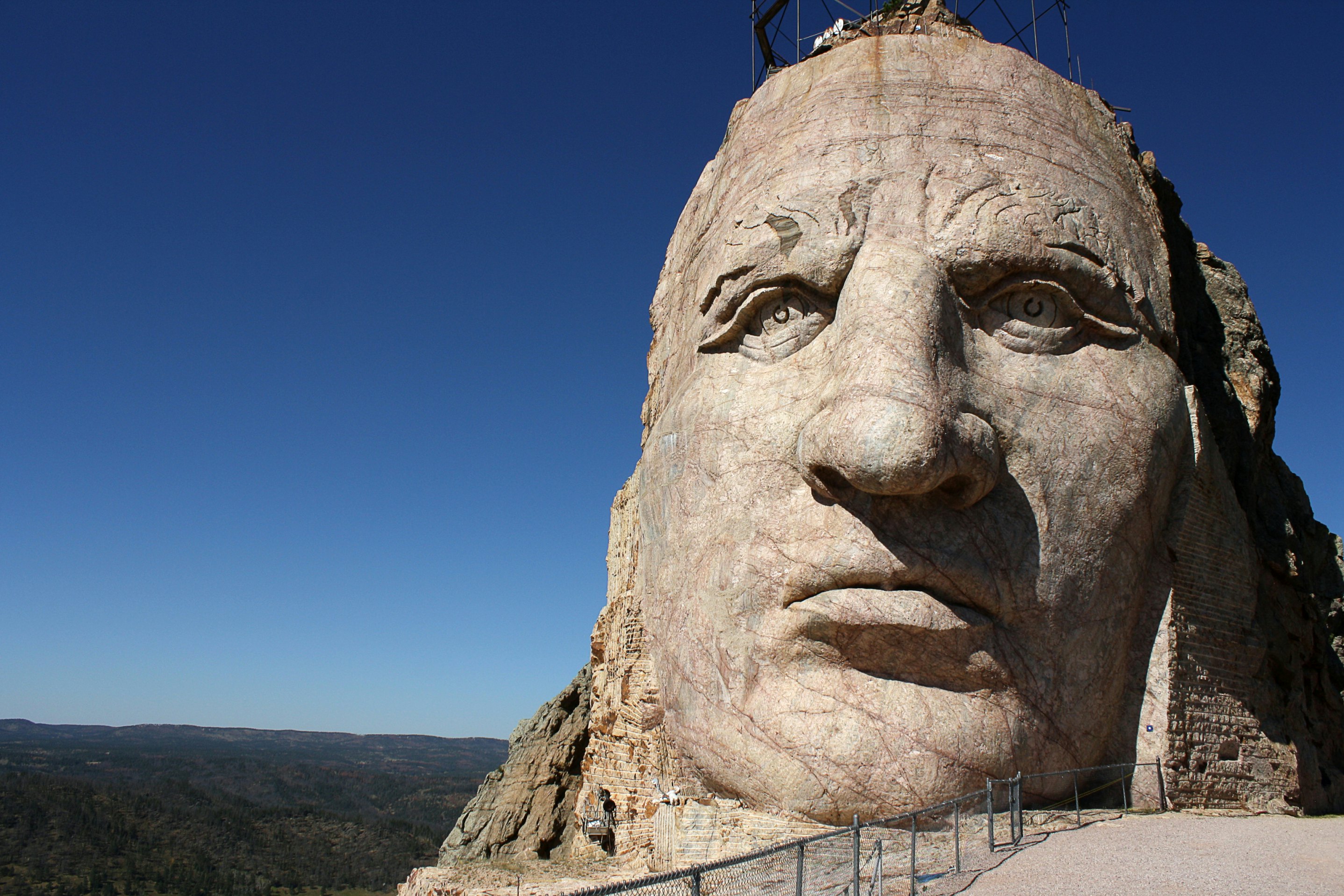 The face of the Crazy Horse Memorial.
