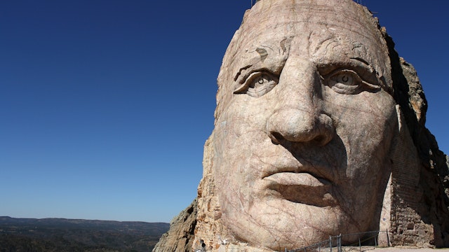 The face of the Crazy Horse Memorial.
