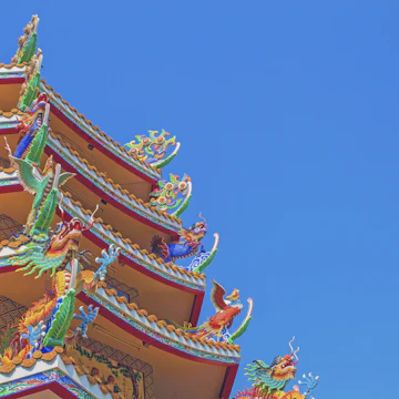 Chinese dragon on the roof of chinese temple