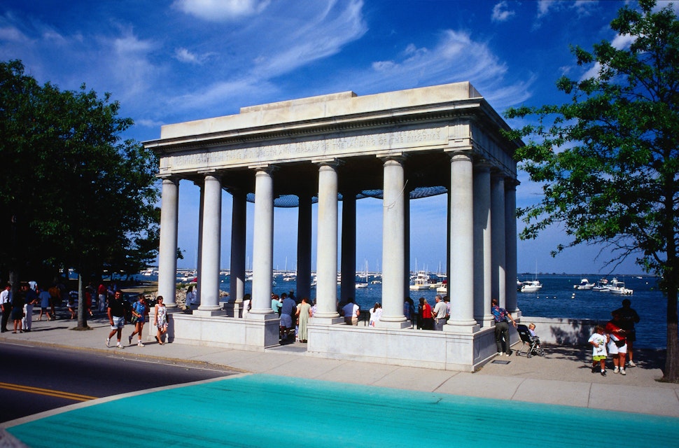 The enclosure around Plymouth Rock - Plymouth, Massachusetts