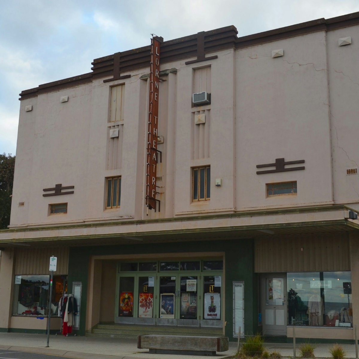 Shot of Lorne Theatre building on the town's main street.