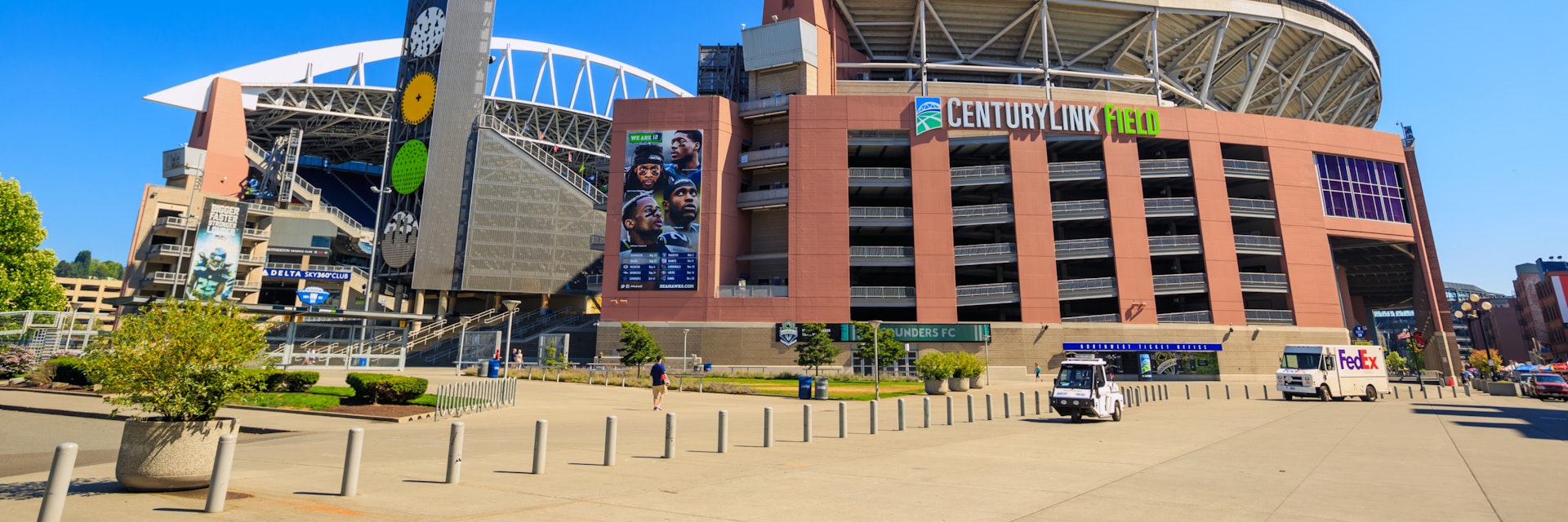 SEATTLE - JULY 5: CenturyLink Field, Seattle in July 5, 2012. It was originally called Seahawks Stadium but was renamed Qwest Field on June 23, 2004; Shutterstock ID 205880179; Your name (First / Last): Alexander Howard; GL account no.: 65050; Netsuite department name: Online Editorial; Full Product or Project name including edition: Western USA neighborhood POI highlights