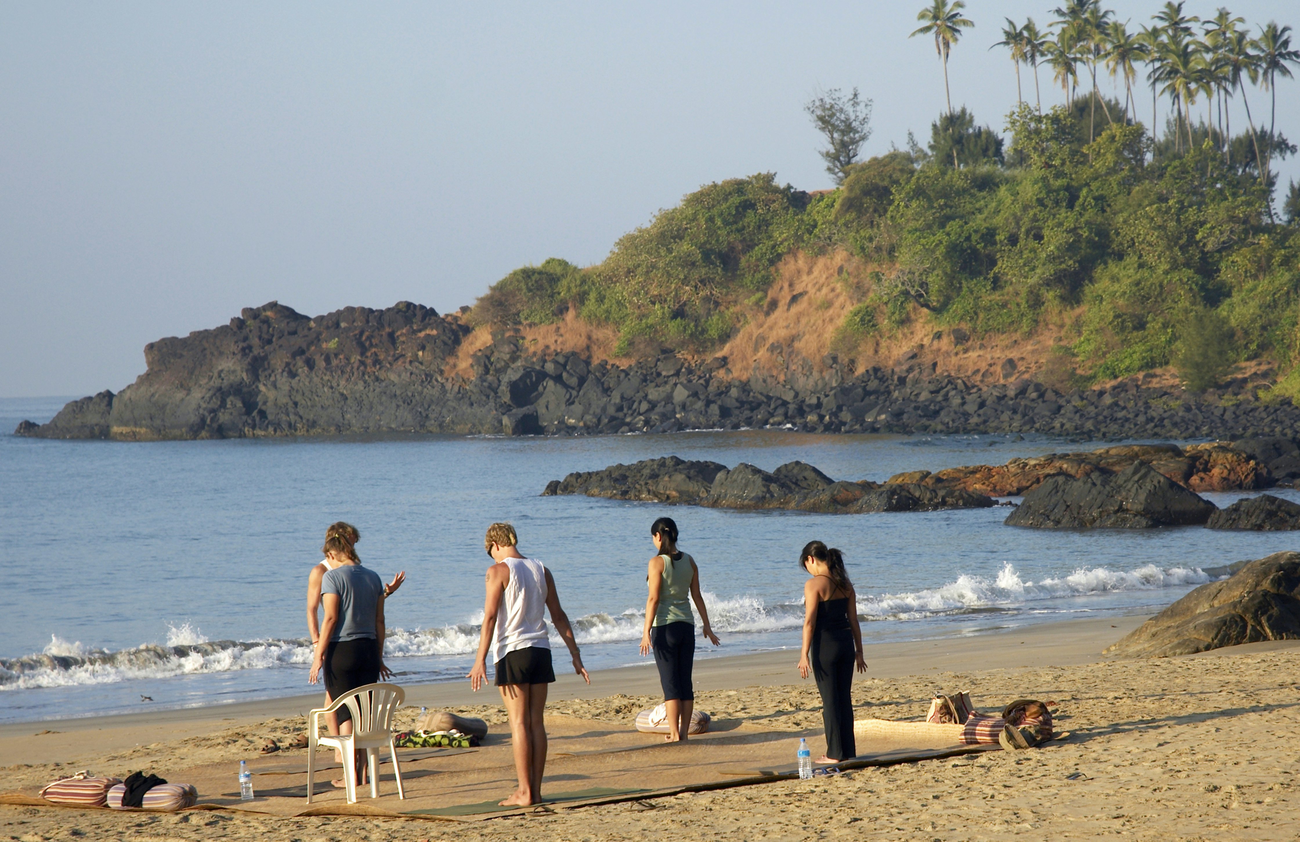 India, Goa, yoga on Patnem Beach