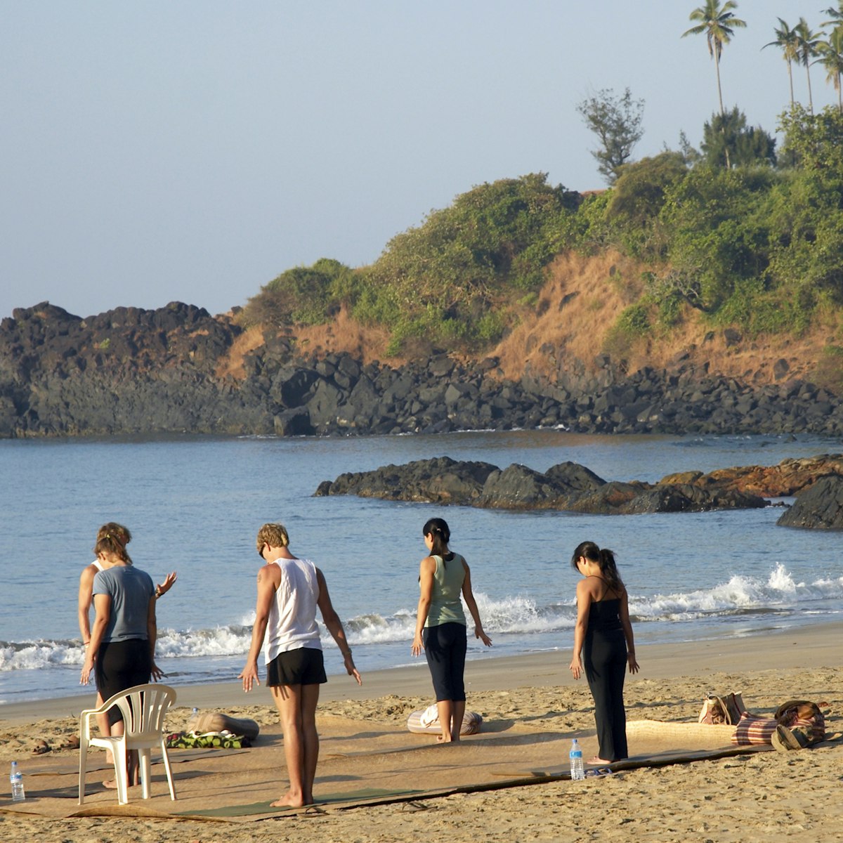 India, Goa, yoga on Patnem Beach