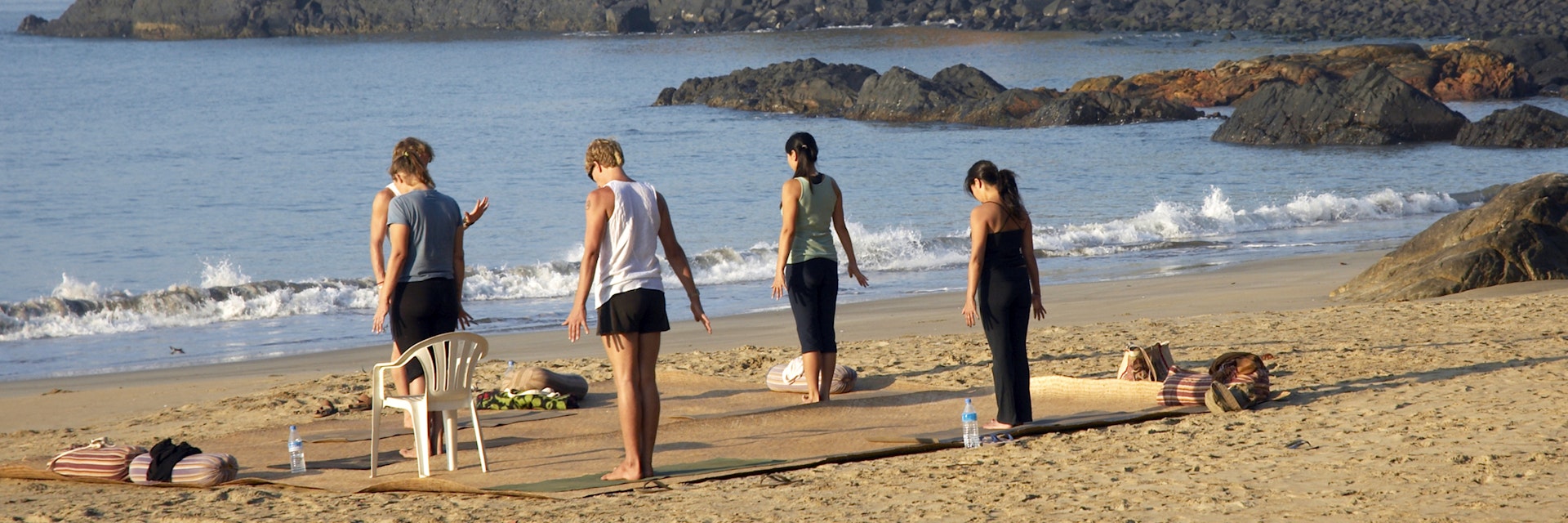 India, Goa, yoga on Patnem Beach