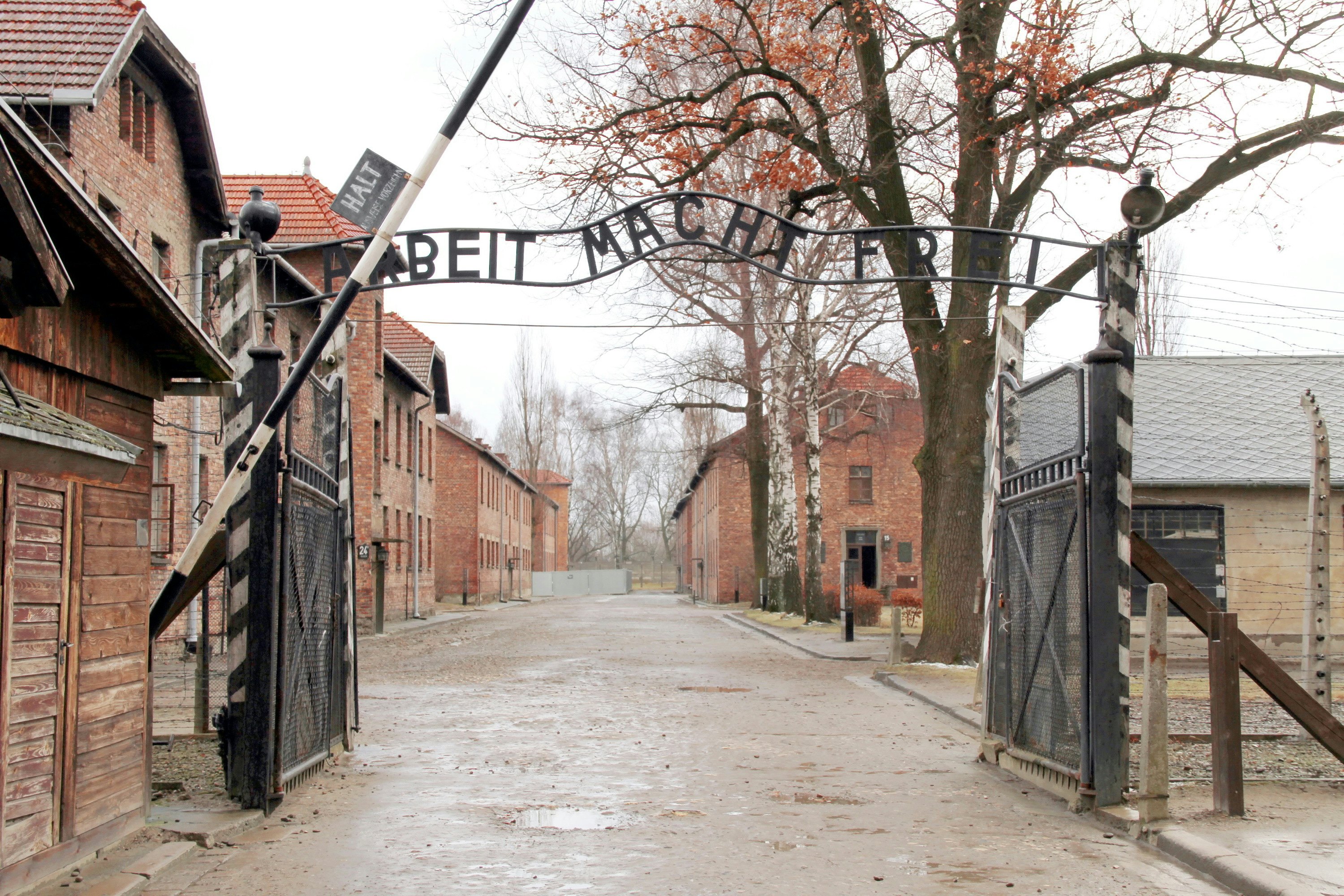 Gates to Auschwitz Birkenau Concentration Camp, Poland; Shutterstock ID 135123005; Your name (First / Last): Gemma Graham; GL account no.: 65050; Netsuite department name: Online Editorial; Full Product or Project name including edition: BiT Destination Page Images
